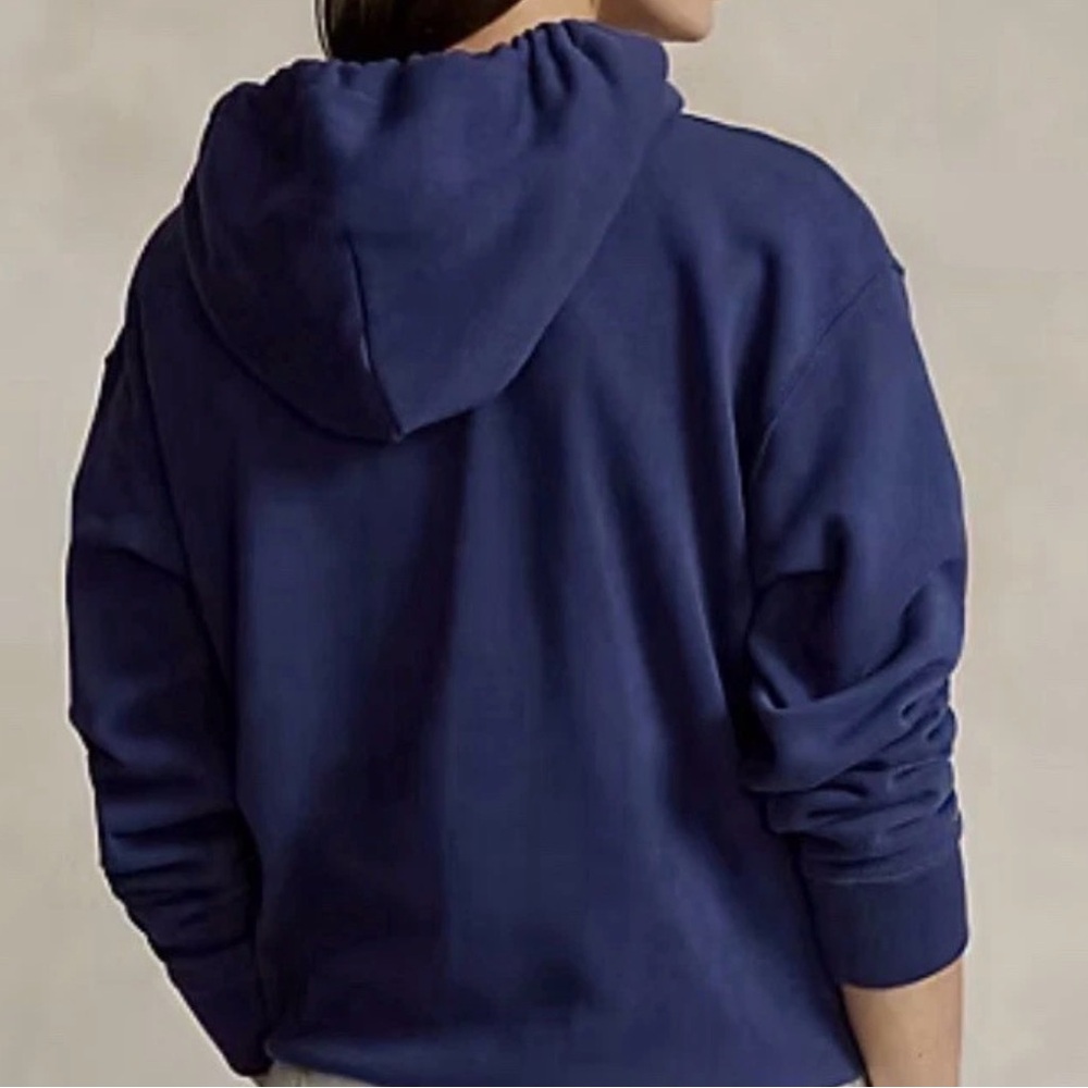 Polo by Ralph Lauren Navy Hoodie with Pink Pony Embroidery - Picture 4 of 4